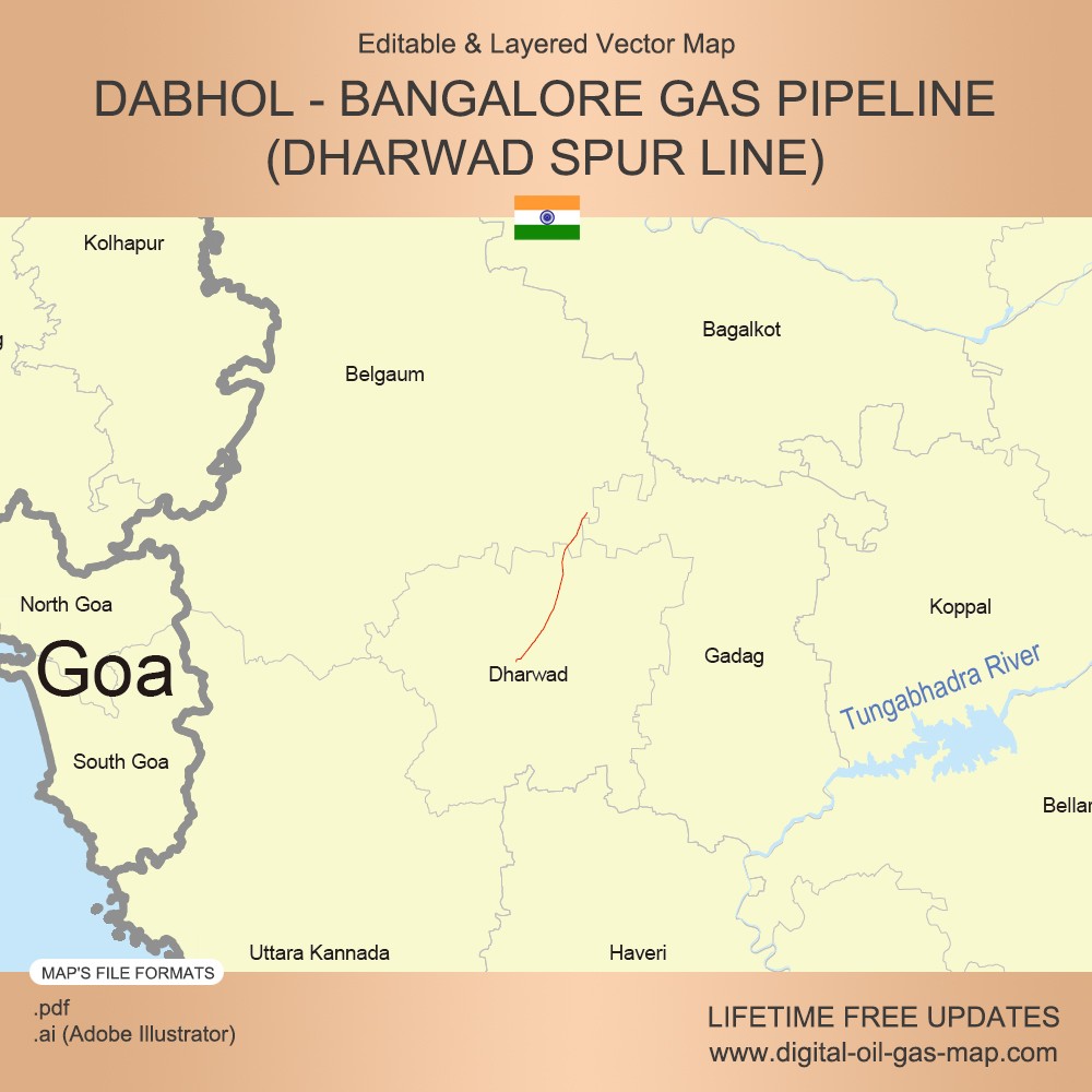 Dabhol - Bangalore Gas Pipeline Map (Dharwad Spur Line): Pipeline Route ...