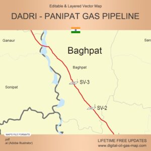 [Product Image] Dadri - Panipat Gas Pipeline Map