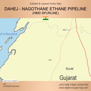 [Product Image] Dahej - Nagothane Ethane Pipeline Map (HMD Spurline)