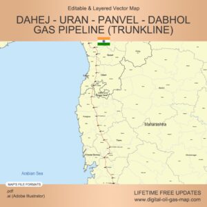 [Product Image] Dahej - Uran - Panvel - Dabhol Gas Pipeline Map (Trunkline)