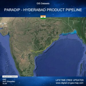 GIS Datasets of Paradip - Hyderabad Product Pipeline: Pipeline Route, Pump Stations, Oil Terminals, Motor Operated Valve Stations