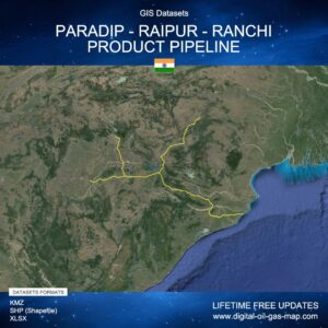 [Product Image] GIS Datasets of Paradip - Raipur - Ranchi Product Pipeline