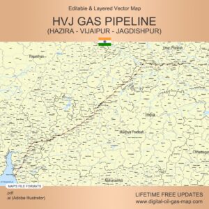 [Product Image] HVJ Gas Pipeline Map (Hazira - Vijaipur - Jagdishpur)