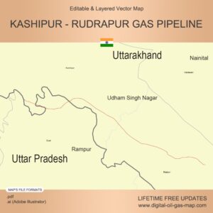 [Product Image] Kashipur - Rudrapur Gas Pipeline Map