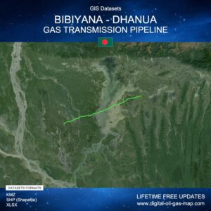 [Product Image] GIS Datasets of Bibiyana - Dhanua Gas Transmission Pipeline
