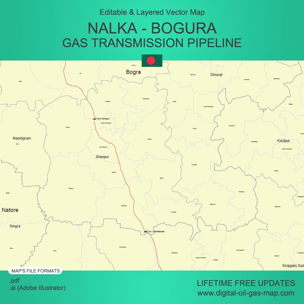 Nalka - Bogura Gas Transmission Pipeline Map: Pipeline Route, Gas ...