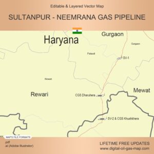 [Product Image] Sultanpur - Neemrana Gas Pipeline Map