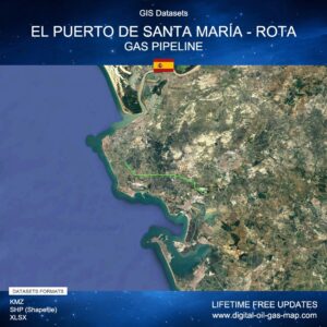 GIS Datasets of El Puerto de Santa María - Rota Gas Pipeline: Pipeline Route, Regulation and Measurement Stations