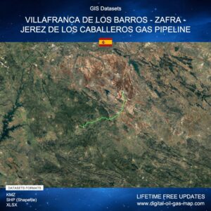 [Product Image] GIS Datasets of Villafranca de los Barros - Zafra - Jerez de los Caballeros Gas Pipeline