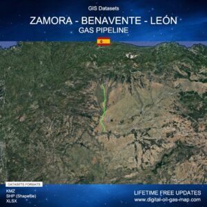 [Product Image] GIS Datasets of Zamora - Benavente - León Gas Pipeline