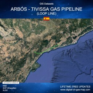 [Product Image] GIS Datasets of Arbós - Tivissa Gas Pipeline (Loop Line)