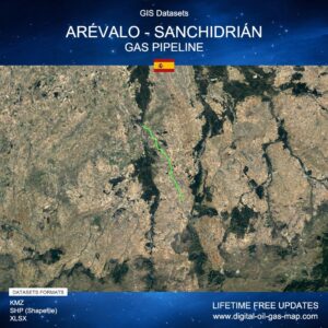 [Product Image] GIS Datasets of Arévalo - Sanchidrián Gas Pipeline