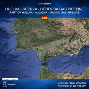 [Product Image] GIS Datasets of Huelva - Sevilla - Córdoba Gas Pipeline