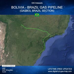 [Product Image] GIS Datasets of Bolivia - Brazil Gas Pipeline (GASBOL Brazil Section)