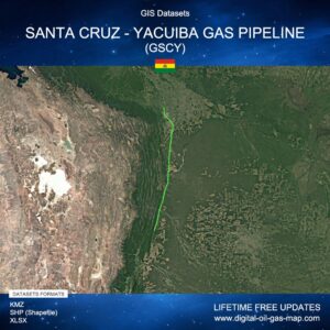 [Product Image] GIS Datasets of Santa Cruz - Yacuiba Gas Pipeline (GSCY)