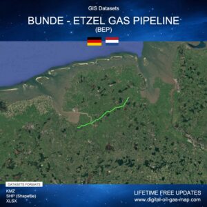[Product Image] GIS Datasets of Bunde - Etzel Gas Pipeline (BEP)