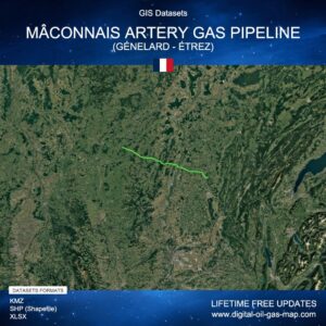[Product Image] GIS Datasets of Mâconnais Artery Gas Pipeline (Génelard - Étrez)