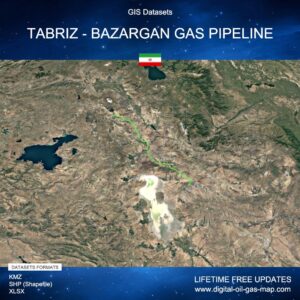 [Product Image] GIS Datasets of Tabriz - Bazargan Gas Pipeline