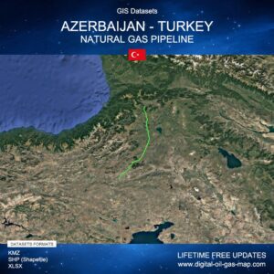 [Product Image] GIS Datasets of Azerbaijan - Turkey Natural Gas Pipeline