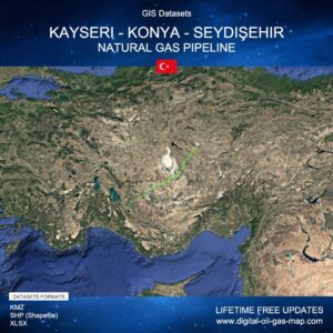 [Product Image] GIS Datasets of Kayseri - Konya - Seydişehir Natural Gas Pipeline