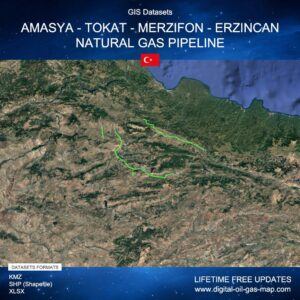 [Product Image] GIS Datasets of Amasya - Tokat - Merzifon - Erzincan Natural Gas Pipeline
