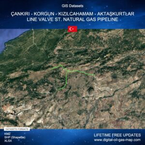 [Product Image] GIS Datasets of Çankırı - Korgun - Kızılcahamam - Aktaşkurtlar Line Valve St. Natural Gas Pipeline