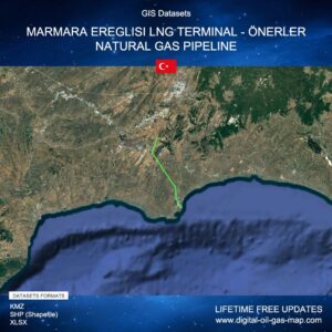 [Product Image] GIS Datasets of Marmara Ereglisi LNG Terminal - Önerler Natural Gas Pipeline