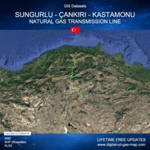 [Product Image] GIS Datasets of Sungurlu - Çankırı - Kastamonu Natural Gas Transmission