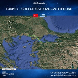 [Product Image] GIS Datasets of Turkey - Greece Natural Gas Pipeline
