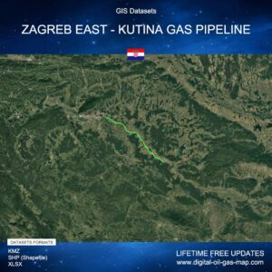[Product Image] GIS Datasets of Zagreb East - Kutina Gas Pipeline