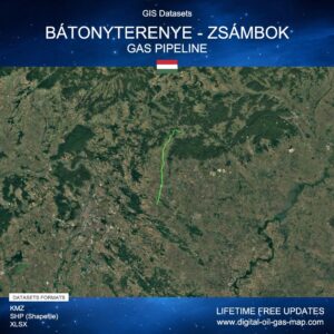 [Product Image] GIS Datasets of Bátonyterenye - Zsámbok Gas Pipeline