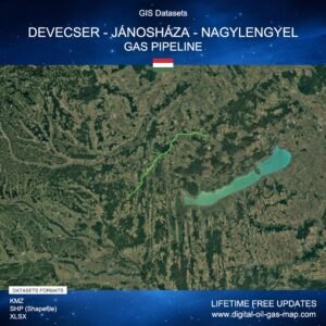 [Product Image] GIS Datasets of Devecser - Jánosháza - Nagylengyel Gas Pipeline
