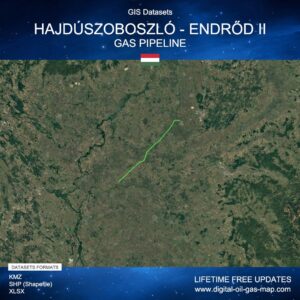 [Product Image] GIS Datasets of Hajdúszoboszló - Endrőd II Gas Pipeline