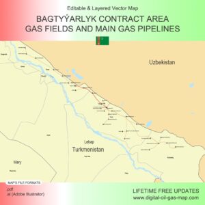 [Product Image] Bagtyýarlyk Contract Area Gas Fields and Main Gas Pipelines