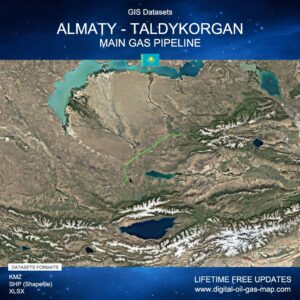[Product Image] GIS Datasets of Almaty - Taldykorgan Main Gas Pipeline
