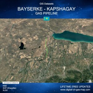 [Product Image] GIS Datasets of Bayserke - Kapshagay Gas Pipeline