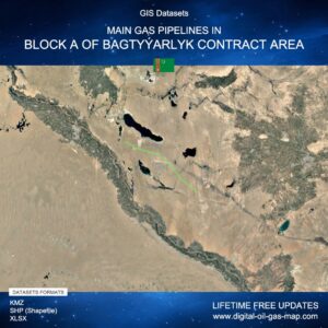 [Product Image] GIS Datasets of Main Gas Pipelines in Block A of Bagtyýarlyk Contract Area