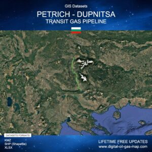 [Product Image] GIS Datasets of Petrich - Dupnitsa Transit Gas Pipeline