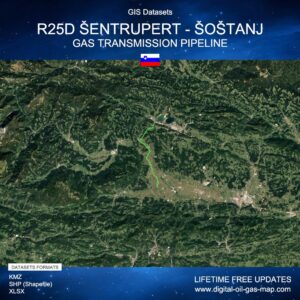[Product Image] GIS Datasets of R25D Šentrupert - Šoštanj Gas Transmission Pipeline